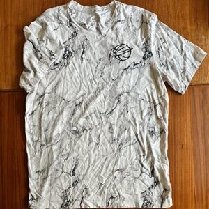 The Nike Tee Basketball XL Embroidered Logo Tie Dye White Black Gray Mens Crew